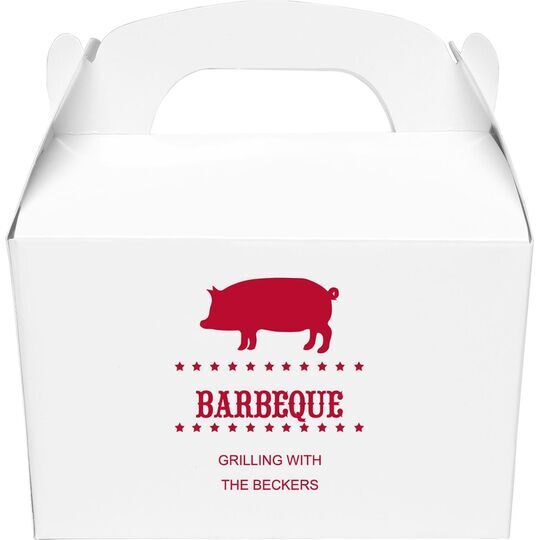 BBQ Pig Gable Favor Boxes